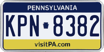 PA license plate KPN8382