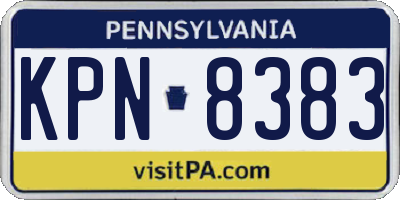 PA license plate KPN8383