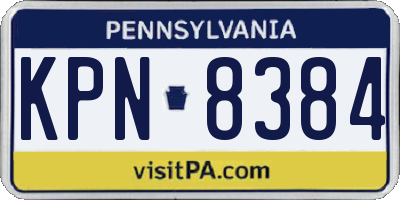 PA license plate KPN8384