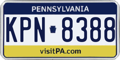 PA license plate KPN8388
