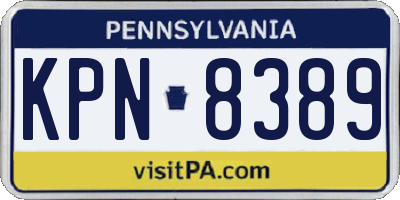 PA license plate KPN8389