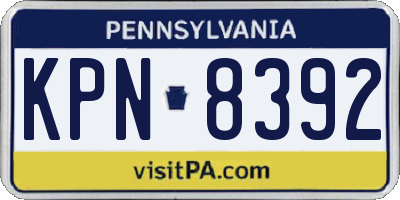 PA license plate KPN8392