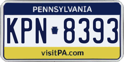 PA license plate KPN8393