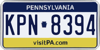 PA license plate KPN8394