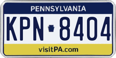 PA license plate KPN8404