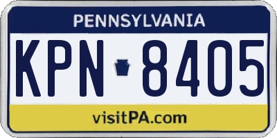 PA license plate KPN8405