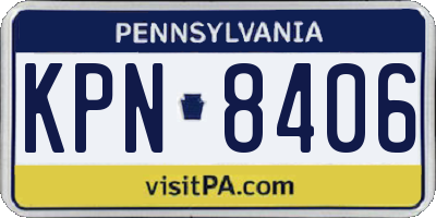 PA license plate KPN8406