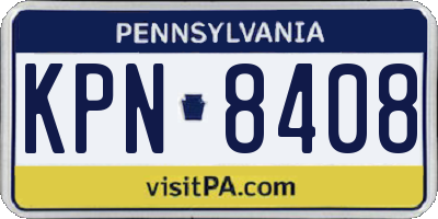 PA license plate KPN8408