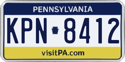 PA license plate KPN8412
