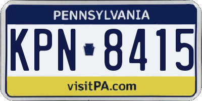 PA license plate KPN8415