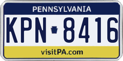 PA license plate KPN8416