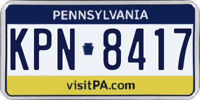 PA license plate KPN8417