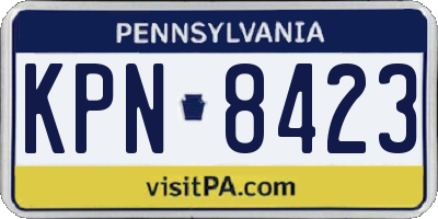 PA license plate KPN8423