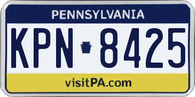 PA license plate KPN8425