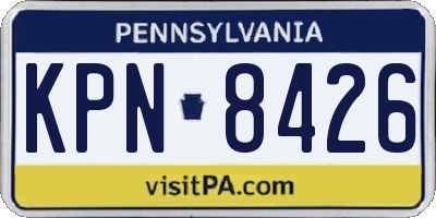 PA license plate KPN8426