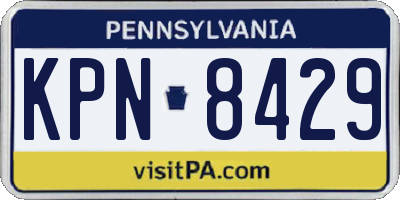 PA license plate KPN8429