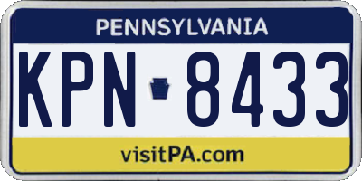 PA license plate KPN8433