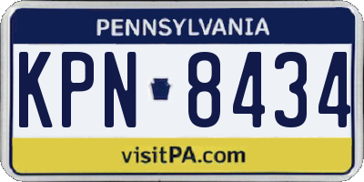 PA license plate KPN8434