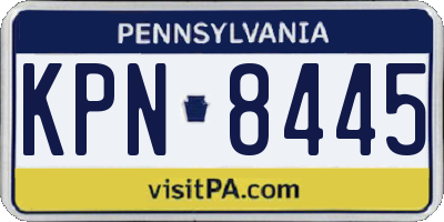 PA license plate KPN8445