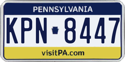 PA license plate KPN8447