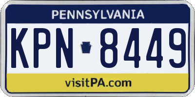 PA license plate KPN8449