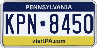PA license plate KPN8450