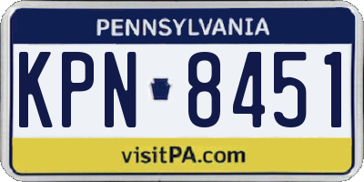 PA license plate KPN8451