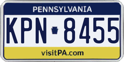 PA license plate KPN8455