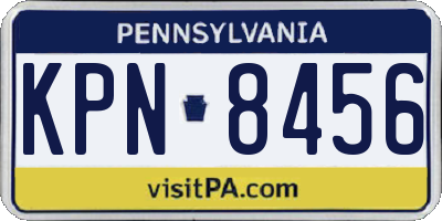 PA license plate KPN8456