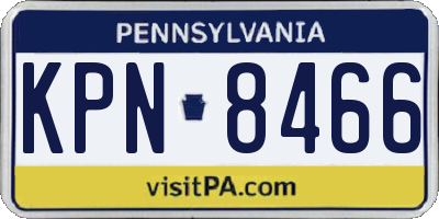 PA license plate KPN8466