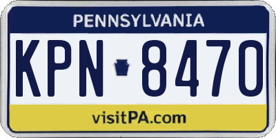 PA license plate KPN8470