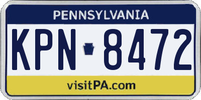 PA license plate KPN8472