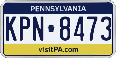 PA license plate KPN8473