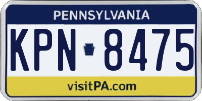 PA license plate KPN8475
