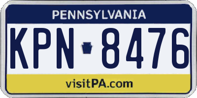 PA license plate KPN8476