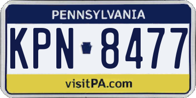 PA license plate KPN8477