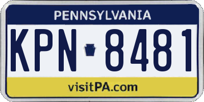 PA license plate KPN8481