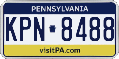 PA license plate KPN8488