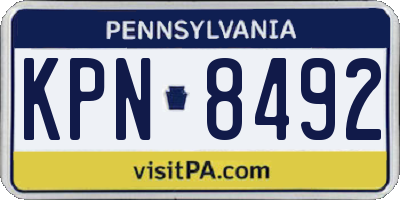 PA license plate KPN8492