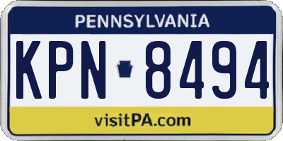 PA license plate KPN8494