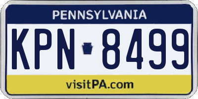 PA license plate KPN8499