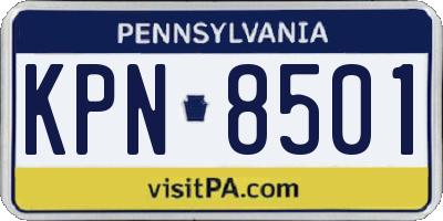 PA license plate KPN8501