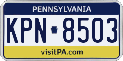 PA license plate KPN8503