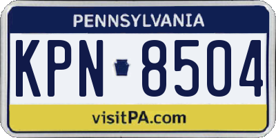 PA license plate KPN8504