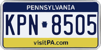 PA license plate KPN8505