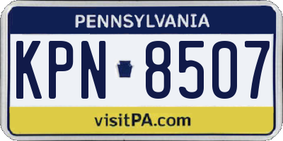 PA license plate KPN8507