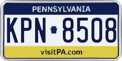 PA license plate KPN8508