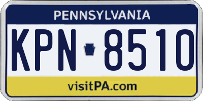 PA license plate KPN8510