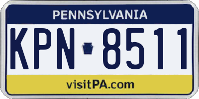 PA license plate KPN8511