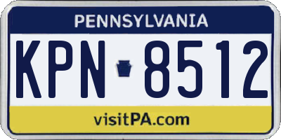 PA license plate KPN8512